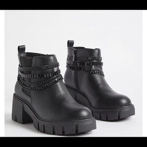 Chunky Torrid ankle boot with chain